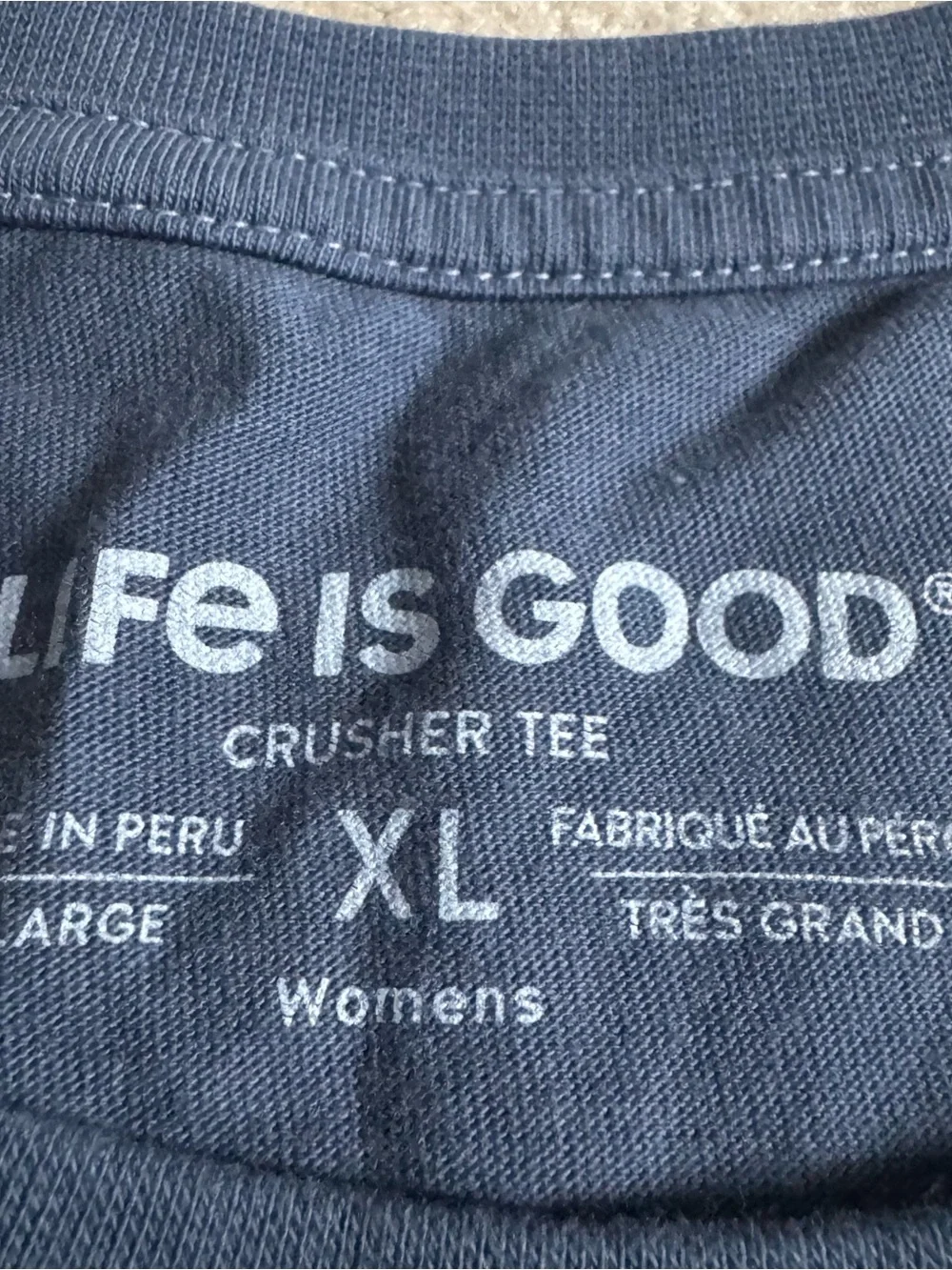 Women's Life is Good Jackie Unlimited Smileage Long Sleeve Crusher Tee Blue XL - Picture 5 of 10